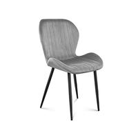 MARK ADLER Prince 2.0 | Chaises de Salle à Manger | Confortable | Assise en Velours | Pieds en métal | Charge maximale - 130 kg | Gris