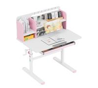 MARK ADLER Study 5.0 Bureau Enfant Réglable en Hauteur - Bureau Scolaire Ergonomique - Pupitre Enfant avec Plateau Inclinable Jusqu’à 50° - avec Tiroir, Rangement et Support Livre Intégré - Rose