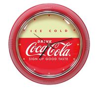 Mark Feldstein & Associates Drink Coca Cola Horloge murale ronde rétro style réfrigérateur Rouge 25,4 cm
