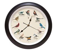 Mark Feldstein Horloge Murale Originale à Motifs d'oiseaux chantants, 33 cm, Noir