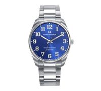 Mark Maddox HM1029-35 - Montre homme analogique trois aiguilles 41 mm, boîtier et bracelet en acier, cadran bleu avec chiffres arabes, WR 50 m
