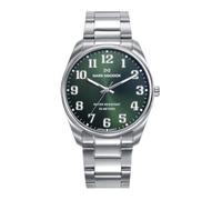 Mark Maddox HM1029-65 - Montre homme analogique trois aiguilles 41 mm, boîtier et bracelet en acier, cadran vert avec chiffres arabes, WR 50 m