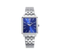 Mark Maddox MM0142-35 - Montre femme analogique deux aiguilles, boîtier et bracelet en acier, cadran bleu avec chiffres romains, verre minéral, résistant à l'eau