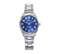 Mark Maddox MM1032-35 - Montre femme analogique trois aiguilles 32 mm, boîtier et bracelet en acier, cadran bleu avec chiffres arabes, WR 50 m