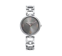 Mark Maddox MM1033-13 - Montre femme analogique deux aiguilles 32 mm, boîtier et bracelet en acier, cadran gris avec détails IP rose, fermeture de bijouterie, WR