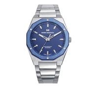 Mark Maddox Montre HM1030-37 pour homme - Acier inoxydable argenté avec cadran bleu | Mouvement à quartz analogique | 10 ATM étanche | Collection Sport Elegance