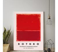 Mark Rothko Exposition Affiche pour Le Musée Guggenheim New York 1970 Musée Impression Abstraite Toile Peinture Décor À La Maison 40x60cm Sans Cadre