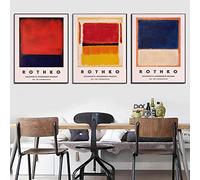 Mark Rothko Exposition Affiche pour Le Musée Guggenheim New York 1970 Musée Impression Abstraite Toile Peinture Décor À La Maison 40x60cm-3Pieces Sans Cadre