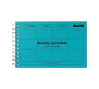 MARK`S - Agenda hebdomadaire non daté - Turquoise - Format A6-58 semaines avec aperçu mensuel - Agenda de poche compact avec reliure à anneaux - Pour bureau, étude, quotidien
