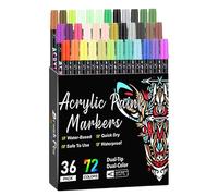 Mark stylo, marqueurs de peinture acrylique, stylos de peinture à double fin à 72 couleurs, encre à séchage rapide, caractéristiques multifonctionnelles, pour les bureaux des projets à domicile Prises