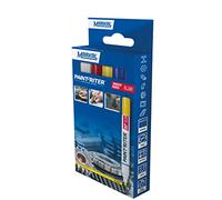 MARKAL 22230 SL.100 Retail Pack Marqueur à Peinture Permanent pour Tout Type de Surfaces, Blanc-Jaune-Bleu-Rouge, pointe de 2-4mm