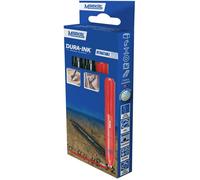 Markal DURA-INK RETRACTABLE 22252 Marqueur permanent rouge, noir résiste à leau: oui