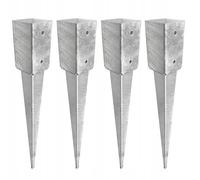 Marke Douille de sol à enfoncer galvanisée à chaud - Support de poteau en acier pour poteaux en bois carré - Ancrage au sol pour poteaux en bois (4, 50 x 50 x 600)