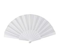 MARKELL Eventail Pliable a Main Tissu en Plastique pour Dames Blanc