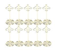 MARKELL Lot de 10 supports pour mémo, numéro de table, porte-cartes, bureau, métal, carte de visite, photo, cadre doré avec socle