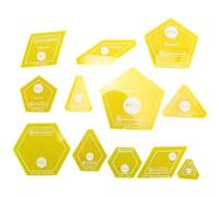 MARKELL Lot de 12 modèles de patchwork en papier anglais - Pochoir de couture à la main - Outil de patchwork triangulaire diamant