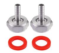 MARKELL Raccord de Coupleur de FûT de BièRe en Acier Inoxydable 2 PièCes, Kit de Connecteur de Ligne de BièRe, éCrou Hexagonal 5/8 Pouces G Filetage X 5/16 Pouces Barbe