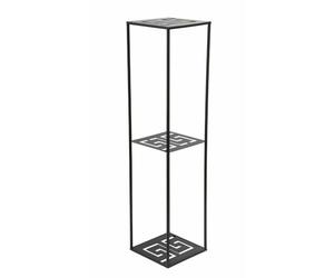 Markenloss HowHomely - Support de fleurs en métal - 100 x 24 cm - Élégant et haut - Avec étagère supplémentaire - Noir - Pour la décoration de la maison