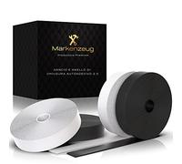 MARKENZEUG Bande auto-agrippante Premium en 4 pièces | 20m de ruban adhésif double face | Fermeture auto-agrippante | Bande de montage auto-adhésive extra-forte | Largeur de 2cm
