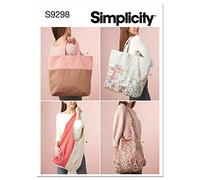 Simplicity Patron de couture 9298 – Sac fourre-tout marché et épicerie – Taille unique Blanc