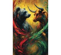 Market Clash: Bull & Bear Creative Notebook: Fiery Abstract Art Cover - Perfect for Ideas, Notes & Inspiration | Trading Design Daily Planner