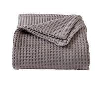 Market & Place Couverture de lit à Tissage gaufré 100% Coton, Douce, Respirante et légère pour Toutes Les Saisons, Parfaite à superposer | Collection Brielle (très Grand lit, Anthracite)
