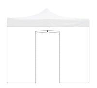 Market-Pro Bâche latérale imperméable avec porte enroulable pour tonnelle Blanc 3 x 2 m
