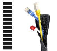 MarketConnect® Gaine Câbles avec Fermeture Auto-agrippante Ø 32 mm, L 8m • Organisation et Protection des Câbles • Parfait pour Bureau et TV • Noir