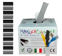 MarketConnect® Gaine Câbles Expansible Ø 12mm, L 30m • Range et Cache les Câbles • Idéal pour Bureau et TV • GRIS • INDUSTRIEL SMALL