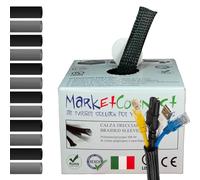 MarketConnect® Gaine Câbles Expansible Ø 15mm, L 30m • Range et Cache les Câbles • Idéal pour Bureau et TV • NOIR • INDUSTRIEL SMALL