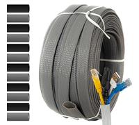 MarketConnect® Gaine Câbles Expansible Ø 20mm, L 50m • Range, Protège et Cache les Câbles • GRIS • INDUSTRIEL STANDARD