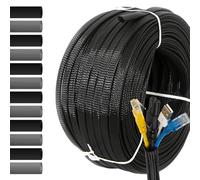 MarketConnect® Gaine Câbles Expansible Ø 30mm, L 50m • Range, Protège et Cache les Câbles • NOIR • INDUSTRIEL STANDARD