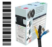 MarketConnect® Gaine Câbles Expansible Ø 40mm, L 3m • Range et Cache les Câbles • Idéal pour Bureau et TV • NOIR • MINIBOX