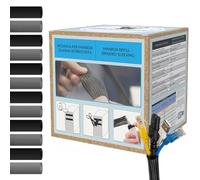 MarketConnect® Gaine Câbles Expansible Ø 50mm, L 3m x4 (12m au total) • Range et Cache les Câbles • Idéal pour Bureau et TV • NOIR • KIT DE RECHARGE 4 PIÈCES