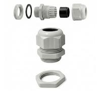 MarketConnect PG36 IP68 - 1 Presse-étoupe + 1 virole - RAL 7035 - Filetage PG DIN 40430 - Polyamide PA6 V2, Anti-vibration, -20/+100°C • COLAB ORTAC