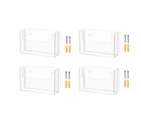 Marketing Holders Lot de 4 boîtes de rangement pour cartes postales de 15,2 x 10,2 cm, en acrylique transparent, système de suspension à une seule poche