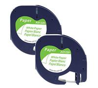 MarkField 12mm x 4m Ruban pour Étiqueteuse Compatible avec Dymo letratag Papier Etiquette Recharge Noir sur Blanc für LT-110T LT-100H LT-100T QX50 (Compatible avec Dymo Label Tape Paper）