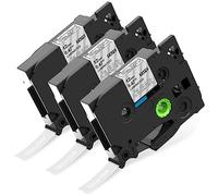 MarkField 3x TZ-135 12mm 0.47 Clear laminés Ruban Compatible avec Brother P-Touch TZ TZe-135 Blanc sur Transparent Ruban pour étiqueteuse PT-H105 H107 H101C H100LB/R 1000 1250 D200 E110 Cube