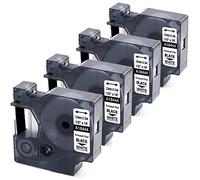 MarkField 4x Compatible avec Dymo Rhino 18444 12mm Vinyle Ruban Étiquettes