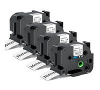MarkField 4x TZe-261 36mm Rubans d'étiquettes Compatible avec Brother P-Touch Ruban TZe261 TZ Tape, pour Étiqueteuse Brother P-touch CUBE Pro PT-P910BT PT-P950NW PT-P900W, Noir sur Blanc
