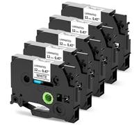 MarkField 5x TZ 12mm Ruban Compatible pour Brother P-touch TZe-231 TZ231 Laminé 0.47 Noir sur Blanc Cassette pour Etiqueteuse PT-H100LB H105 H110 H107B H200 E110 D200 D400 P300BT Cube 1000