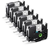 MarkField 6x TZe-241 18mm Ruban d'étiquette Compatible avec Brother P touch | Noir sur Blanc TZ TZe241 0.7" tape Cassette, pour PT-P710BT Cube P700 P910BT, PT-D400 D410 D450 D600, PT-2430, 4 Pack