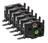 MarkField 6x TZe-335 12mm 0.47 Ruban Compatible avec Brother P-Touch TZ TZe335 étiqueteuse Blanc sur Noir Cassette, pour PT-H75 H105 H107 H108 H110 H101C H100LB H100R 1005 1250 D200 E110 E550