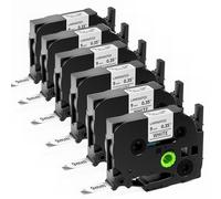 MarkField Lot de 6 rubans TZe-221 TZe221 pour Brother P touch TZ 9 mm 0,35 mm Laminé Tze blanc pour PT-H110 H107B H100R H105 D410 D210 E100 D600VP 1000 1010