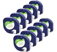 MarkField Ruban Compatible avec Dymo LetraTag Ruban Papier 12mm x 4 m Noir sur Blanc, Compatible avec Dymo Letra tag XR LT-100H LT-100T QX 50 XM 200B