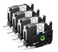 MarkField TZ-241 Ruban 18mm Compatible avec Brother P touch Blanc Étiquette