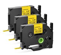 MarkField TZe-621 9mm H110 H107 Ruban Compatible avec Brother P-touch étiquette TZ-621 0.35 Noir sur Jaune Cassette, pour Brohter ptouch PT-H100LB H105 H200 P300BT CUBE D210 D410 1000 1010