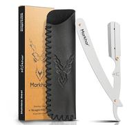 MARKHOR® Plata Brillante - Navaja Afeitar Profesional con 100 Cuchillas para hoja de barbero - Cuchilla de Afeitar Hombre Estilo Barbero Clásico - Kit de Afeitado Premium