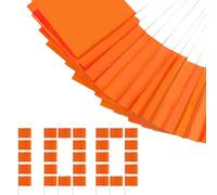 Marking Flags For Lawn, High Visibility Banners For Landscapers, 100 Pieces Fluorescent Orange Marking Flags, Gardeners Outdoor Ground Event Field Survey Irrigation Construction