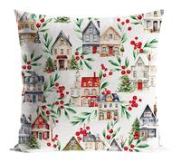 MARKIZETA Taie d'oreiller de Noël 45x45 Ville d'hiver multicolore PBN266/POP/009/045045/1